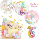 Pastel Balloons 219Pcs Daisy Balloon Garland Kit, 18 10 5 Inch Pastel Rainbow Balloons Arch, Birthday Decorations for Girls, Number 6 Balloons Daisy Balloons for Birthday Party Decorations by TinyTreasures Baby Boutique