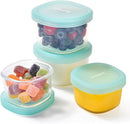 U-Taste 3oz 6oz Small Storage Containers: Food Grade Liquid-Silicone Freezer Box with Airtight Lid, Microwave Safe with Clear Measurements, Reusable for Meal Prepping Portion (Set of 4, Aqua Sky) by TinyTreasures Baby Boutique