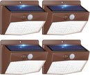 [4 Packs] Solar Outdoor Lights Motion Sensor Solar Security Lights Waterproof with 3 Lighting Modes Solar Powered Wall Lights Outside for Garden Fence Yard,Brown by GreenHaven Gardens