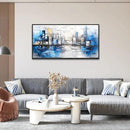 ZUITINGHUA Black Framed Canvas Wall Art For Living Room Wall Decor For Bedroom Office Wall Decorations Blue Landscape Paintings Abstraction Pictures Artwork Room Aesthetic Home Decor 20x40 In by CozyNest Decor