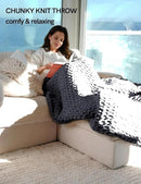 YnM Chunky Throw Blanket, Medium-Weight, Hand Knitted with Chenille Yarn, Skin Friendly, Ventilated and Breathable, Machine Washable, Home Décor Piece for Couch, Sofa and Bed (Lava Grey, 40x50 Inch) by CozyNest Decor