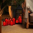 Homemory 9 Pcs Flameless Candles with Embedded Star String Fairy Lights, Battery Operated Candles, LED Candle, Fake Candles with Remote Control and Timer (Red) by CozyNest Decor