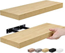 Sorbus Floating Shelves for Wall, Bathroom Shelves Wall Mounted for Kitchen, Bedroom, Bathroom Storage Over Toilet, Hanging Book Shelf for Ｗall Home Decor Living Room (Maple Wood, 2 Pack) by CozyNest Decor