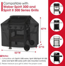Unicook 53 Inch Grill Cover for Weber Spirit II 300 and Spirit 300 Series, Heavy Duty Waterproof Outdoor BBQ Cover, Fade Resistant Weatherproof Gas Grill Protector, Compared to Weber 7139 by GreenHaven Gardens