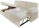 VanAcc Sofa Bed, Sleeper Sofa- 2 in 1 Pull Out Couch Bed with Storage Chaise for Living Room, White Sherpa 84in x 59in x 39in by CozyNest Decor