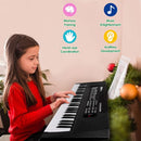 M SANMERSEN Kids Music Keyboard, 61-Key Portable Electronic Piano Toy with Microphone, Teaching Tool for Beginners, Ages 3-12, Black by TinyTreasures Baby Boutique