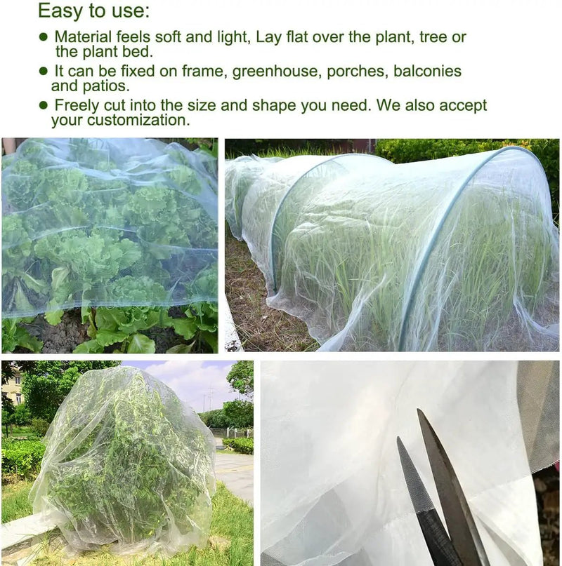10Ft x 100Ft Mosquito Bug Insect Bird Fine Mesh Net Barrier Hunting Blind Garden Screen Netting for Protect Your Plant Fruits Flower, photo 3 of 5