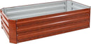 Sunnydaze 11.75" H Raised Metal Garden Bed - Galvanized Raised Garden Bed Outdoor for Vegetables and Flowers - Woodgrain - 4' x 2' Rectangle by GreenHaven Gardens