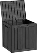 30 Gallon Double-Wall Resin Deck Box - Lockable Waterproof Outdoor Storage Box, 151lbs Capacity & Doubles as Seating for Patio Furniture - Garden Tools, Pool Accessories (Black) by CozyNest Decor