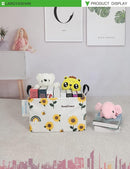 LANGYASHAN Rectangular Storage Bin Collapse Canvas Fabric Cartoon Storage Basket with Handles for Organizing Home Kitchen Boys and Girls Toys Office Closet Shelf Baskets(Rec Sunflower) by TinyTreasures Baby Boutique