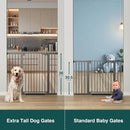 Cumbor 36" Extra Tall Baby Gate for Stairs, 29.7-48" Wide Dog Gates for Doorways, Auto Close Safety Gate for Babies and Pets, Easy Install, Pressure Mounted, Fits Doorways, Stairs, Entryways, Black by TinyTreasures Baby Boutique