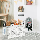 LANGYASHAN Rectangular Storage Bin Collapse Canvas Fabric Cartoon Storage Basket with Handles for Organizing Home Kitchen Boys and Girls Toys Office Closet Shelf Baskets (Rec Cat) by TinyTreasures Baby Boutique
