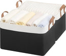 StorageWorks Storage Bins, Fabric Storage Bins for Shelves, Large Storage Baskets with Metal Frame, Closet Baskets and Bins with Handles, Black and White, 2-Pack by TinyTreasures Baby Boutique