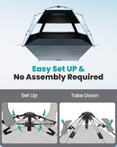 OutdoorMaster Beach Tent with Blackout Shelter Technology, Portable Beach Shade Sun Shelter Canopy for 4-6 Person with UPF 50+ UV Protection, Easy Setup Pop Up Tent Family Size by TinyTreasures Baby Boutique