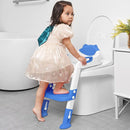 Potty Training Seat with Step Stool Ladder, SKYROKU Potty Training Toilet for Kids Boys Girls Toddlers - Comfortable Safe Potty Seat with Anti-Slip Pads Ladder Navy Blue by TinyTreasures Baby Boutique