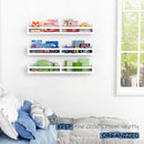 Large Nursery Book Shelves Wall Mounted for Kids Room, White Floating Nursery Bookshelf for Baby Girls Boys Bedroom, Toddler Kid Book Shelf for Classroom Library (32 Inch Long Set of 3) by TinyTreasures Baby Boutique
