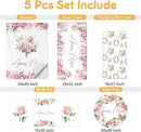 Custom Crib Bedding Set - 5 Pcs Personalized Name Pink Flowers Baby Crib Set for Infant Toddler Girl - Comfortable Double Layer Nursery Bedding Set - Customized Present for Birthday Baby Shower by TinyTreasures Baby Boutique