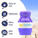 Solar Buddies Sunscreen Applicator - Single Purple - Refillable Roll on Sponge Sunscreen, Suncream & Lotion Applicator For Kids, Adults & Families - Holds 3.4fl oz, Perfect Size for Travel by TinyTreasures Baby Boutique