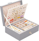 Womens Earring Jewelry Box for Girls Jewelry Earring Organizer Box Earring Holder Organizer for Girls Jewelry Organizer Earring Boxes for Women Girls Stud Earring Organizer Jewelry Box Grey by TinyTreasures Baby Boutique