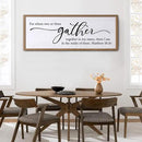 For Where Two Or Three Gather Sign Dining Room kitchen Wall Decor Bible Verse Scripture Matthew 18:20 Wooden Frame 32X12 Inch for Christian Family Hanging Art (Wood) by CozyNest Decor