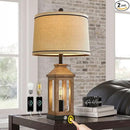 23.75" Farmhouse Table Lamps USB A+C Charging Ports 3-Way Dimmable Touch Control Lamp Nightlight Vintage Modern Lamp for Living Room Bedroom with 2 Light Sources by CozyNest Decor