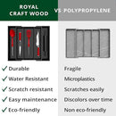 ROYAL CRAFT WOOD Luxury Bamboo Kitchen Drawer Organizer - Silverware Organizer - Utensil Holder and Cutlery Tray with Grooved Drawer Dividers for Flatware and Kitchen Utensils (5 Slot, Black) by CozyNest Decor