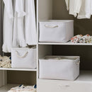TheWarmHome Storage Basket for Gifts Empty - X Large - 3 Pack 17.7L×13.8W×9.8H in Collapsible Storage Bin for Shelves, Toy Box Storage for Gifts Book Laundry (White) by TinyTreasures Baby Boutique