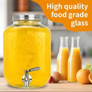 DD&HAPP Glass Beverage Dispenser With Stainless Steel Spigot,1.2 Gallon Mason Jar Drink Dispenser,Sun Tea,Lemonade & Juice Dispenser for Parties, Weddings & Events.Leak-Proof, Infuser Included. by CozyNest Decor