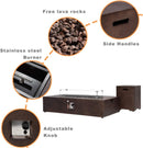 COSIEST 2-Piece Outdoor Propane Fire Table Set, Rectangle Concrete 56" x 28" Bronze Fire Pit (CSA Certified, 50,000 BTU) w 20lb Tank Table, Wind Guard, Waterproof Cover for Garden, Porch, Backyard by GreenHaven Gardens