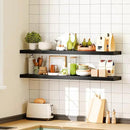 HOOBRO Floating Shelves for Wall, Wall Mounted Shelf Set of 2, 47.2" Hanging Shelf with Invisible Brackets, for Wall in Bathroom, Bedroom, Toilet, Kitchen, Living Room, Office, Black BK120BJP201 by CozyNest Decor