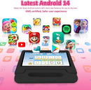 Kids Tablet, 10.1 inch IPS HD Touchscreen Android 14 64 GB Storage, 8GB RAM, Octa Core Tablet for Kid with Kid-Proof Case, Parental Controls, 12-hr Battery, WiFi, GPS – Black by TinyTreasures Baby Boutique