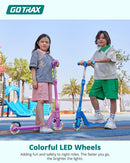 Gotrax K03 Kick Scooter for Kids, 5" LED RGB Lighted Wheels, 4.6 Lbs Lightweight and One-Click Detachable Design, Height Adjustable Handlebars, Anti-Slip Deck and Max Load 110 Lbs for Boy&Girl Age 3+ by TinyTreasures Baby Boutique