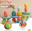 OESSUF Stacking Rocks 26Pcs Stacking Blocks Balancing Stones Wooden Building Toys Wood Stone Stacking Game for Toddler Sorting Preschool Educational Montessori Stacking Rocks for Kids by TinyTreasures Baby Boutique