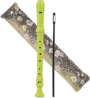 Recorder Instrument for Beginner Adults,8-Hole Soprano Descant Recorder Music Flute with with Cleaning Rod & Leather Case For Home Entertainment(2-Green Rose) by TinyTreasures Baby Boutique