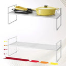 Hole Pattern Expandable Shelf Organizer,2Pack 10.2" Wide Easy to Assemble Cabinet Organizer Shelf, 16.5~27.1" Adjustable Height&Stackable Spice Organization for Cupboard, White by CozyNest Decor