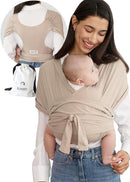 Konny Baby Carrier Flex SoftBreeze with Head Support - Adjustable, Easy to Wear Baby Wrap Sling, Perfect for Newborn Babies Essentials up to 44 lbs (M-4XL) - Beige by TinyTreasures Baby Boutique