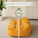 HIGOGOGO Square Stuffed Pouf Ottoman, Corduroy Poufs with Foam Chunk Filling, Furry and Fluffy Pouf Foot Stool Storage Ottoman, 25.6 X 25.6 Floor Poufs Foot Rest for Living Room, Orange by CozyNest Decor