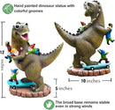Garden Statue Outdoor Decoration, Cool Dinosaur Play Skateboard with Gnomes Figurines, Indoor Outdoor Decor Art for Patio Lawn Yard, Housewarming Garden Gift… by GreenHaven Gardens
