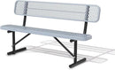 Heavy Duty Park Bench with Back Portable Frame, Outdoor Steel Bench with Backrest, Outdoor Park Bench Expanded Metal Mesh Bench for Lawn, Park, Deck, Garden, Patio, Porch, Black (Gray, 8FT) by GreenHaven Gardens