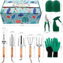 YAUNGEL Gardening Tools - 10 Pcs Garden Tool Set Heavy Duty Stainless Steel Garden Supplies Hand Tools with Wooden Handle, Storage Tote Bag, Gardening Gifts for Women and Men by GreenHaven Gardens