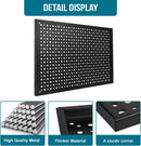4 Pack Heavy Duty Steel Pegboard Garage Organization Panels,Universal 1/8 and 1/4 Pegboard Accessories,Suitable for Tool Storage,Garage Storage etc. (Black, 16X10.5) by GreenHaven Gardens