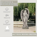 Outdoor Statues Angel Décor Garden Statue - 34 inch Large Garden Angels Outdoor Religious Statues Catholic Resin Concrete Finish Yard Patio Deck Home Entryway Hallway Sculpture 13.7 * 9.8 * 34 Inch by GreenHaven Gardens