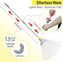 JARDINEER Adjustable Rakes for Leaves, Larger Garden Leaf Rake for Lawns Grass with 7-23" Expandable Head, Yard Collapsible Rake for Camping (64 inches)