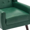 UIXE PU Leather Accent Chairs Set of 2, Modern Arm Club Chair Upholstered Armchair for Living Room, Comfy Single Sofa Seats Button Tufted Reading Seating, Green by CozyNest Decor