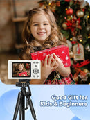 Digital Camera, 44MP Full HD 1080P Point and Shoot Camera with 64GB Card, Anti Shake 16X Zoom Compact Volg Cameras, Portable Small Camara Gift for Kids, Ages Teen Girl Boy - White by TinyTreasures Baby Boutique