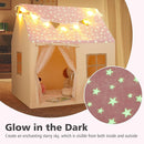 INFANS Kids Play Tent with Glow in The DarkWashable Mat Star Light Windows, Anti-Trip Large Playhouse Toys for Children Boys Girls, Indoor Outdoor Princess Tents Castle for Toddlers (Fluorescent Pink) by TinyTreasures Baby Boutique