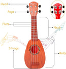YOLOPARK 17" Kids Toy Guitar for Girls Boys, Mini Toddler Ukulele Guitar with 4 Strings Keep Tones Can Play for 3, 4, 5, 6, 7 Year Old Kids Musical Instruments Educational Toys for Beginner by TinyTreasures Baby Boutique