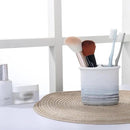 Toothbrush Holder Blue and White for Bathroom, Ceramic Bathroom Electric Toothbrush Organizer Countertop for Makeup Brush, Toothpaste, Razor, Vanity by CozyNest Decor