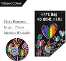 Hate Has No Home Here Pride Garden Flag 12x18 Double Sided Burlap, Small Rainbow Love Heart Gay Lesbian LGBT Pansexual Yard Sign Banner for Pride Month Porch Outdoor Decor by GreenHaven Gardens