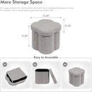 B FSOBEIIALEO Storage Ottoman Cube, Flowers Shaped Ottomans with Storage Foot Stool Footrest for Lving Room, Boucle Ottoman Seat for Dorm Room,Faux Teddy Fur, Grey 12.6"x12.6"x12.6" by CozyNest Decor